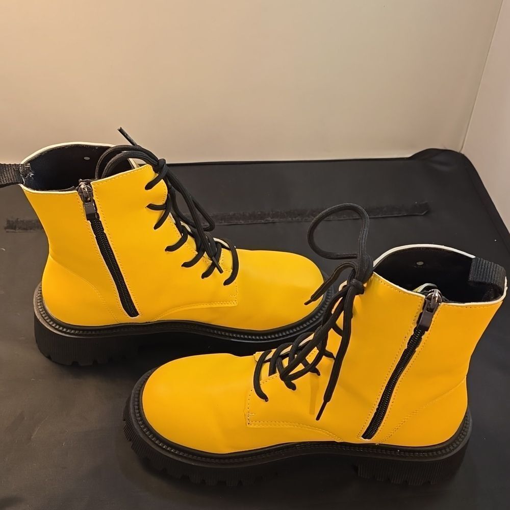 Women's Round Toe Lace-Up Patchwork Chunky Sole, … - image 7